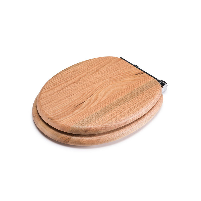 Solid Oak Soft Close Toilet Seat, Flexi-Fix Hinges (Rutland)