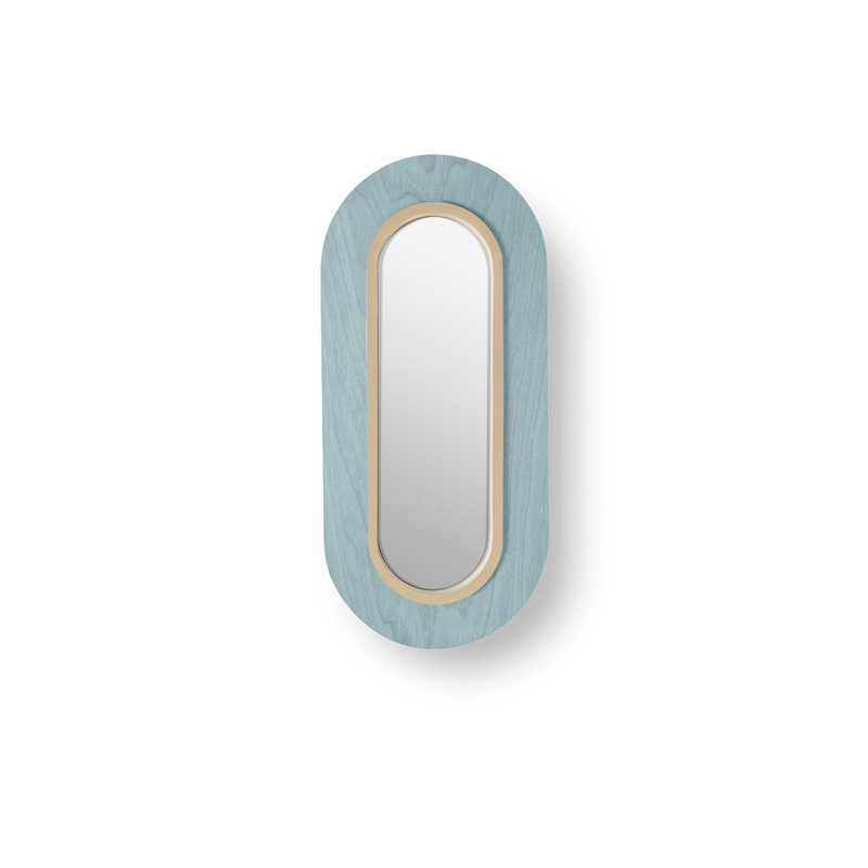 Lens 1 - Light LED Flush Mounted Sconce, Matte Black, 17.9" H x 8.7" W x 1.8" D, Sea Blue