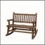 Causeuse arrière, chaise berçante en bois, banc berçant de jardin