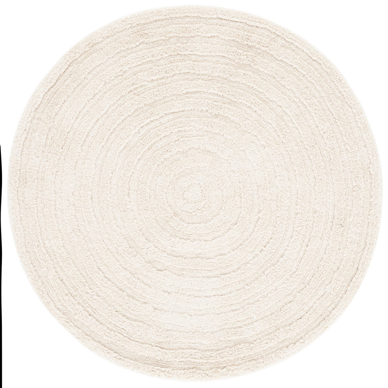 Easy Care 228 Hand Tufted Recycled Cotton Machine Washable Geometric Indoor Use Only Rug, Round 3'