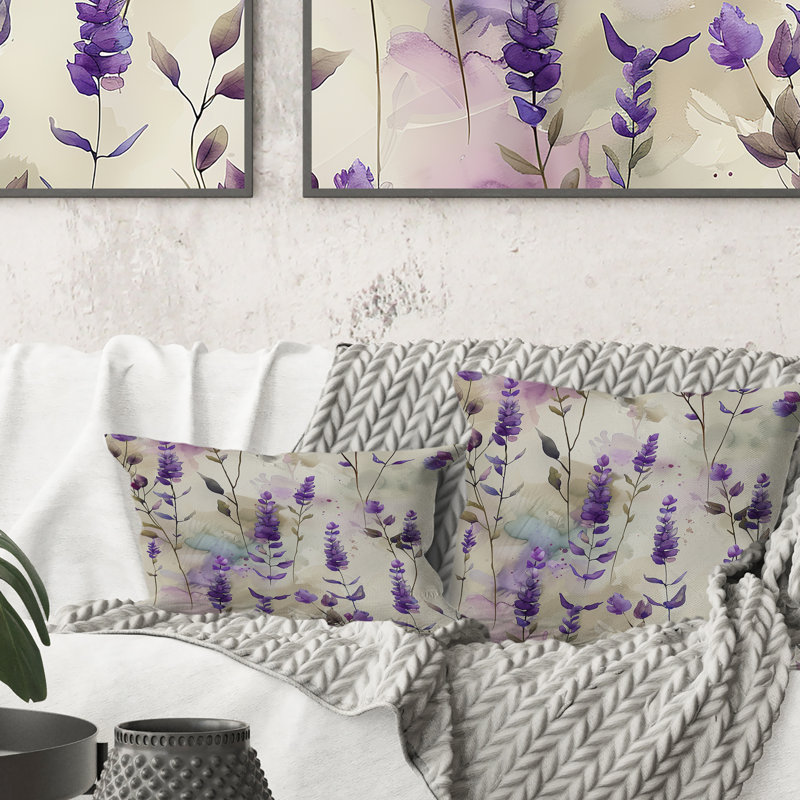 Coussin Lavender Fields III - Modern, H 16 po x l 16 po
