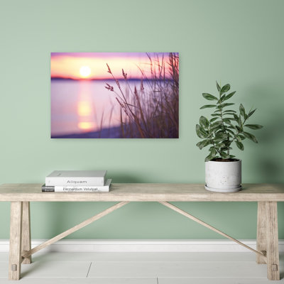 Serene Sunset Dreamy Peaceful Serene Coastal Wall Art Print