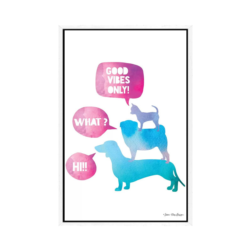 Dogs by Seven Trees Design - Gallery-Wrapped Canvas Giclée on Canvas, White Floater Frame, 66.04 cm H x 45.72 cm W