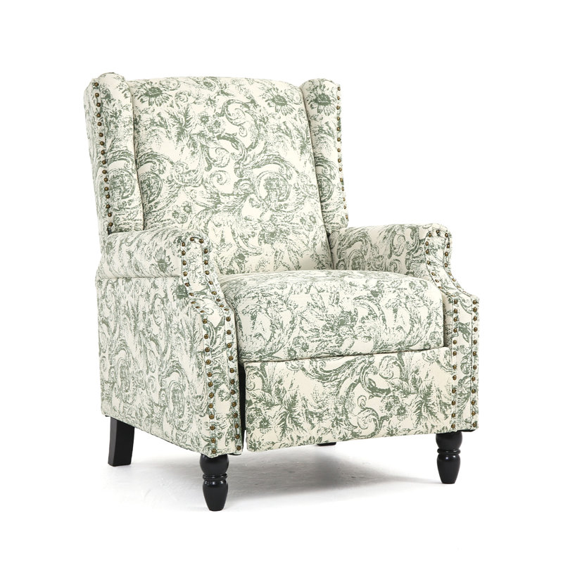 29.13cm Wide Standard Recliner, Green Rococo
