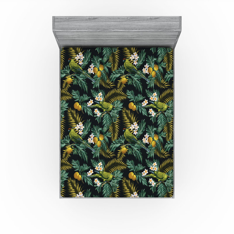 Ensemble de 2 draps-housse dégradés Ambesonne bleu sarcelle très clair bleu pâle et blanc, Multicolore / floral 16