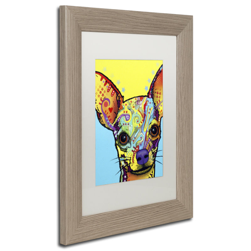 Dean Russo Chihuahua Pop Art Canvas Print with Silver Frame