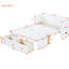 Lit double blanc avec une grande surface et un tiroir pour un rangement pratique - peu encombrant-205199718-205199717