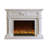 White Solid Wood Electric Fireplace