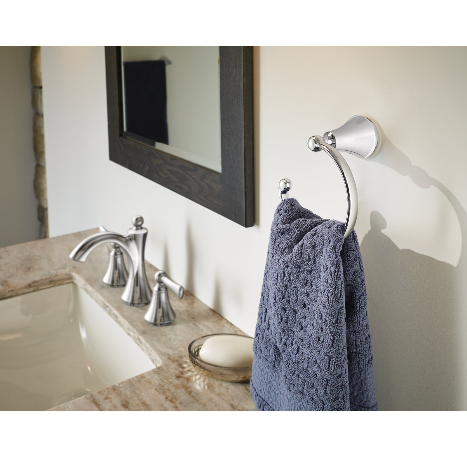 Wynford Wall-Mounted Towel Ring, Chrome