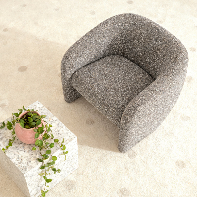 Chaise d'appoint moderne en tweed brun et gris