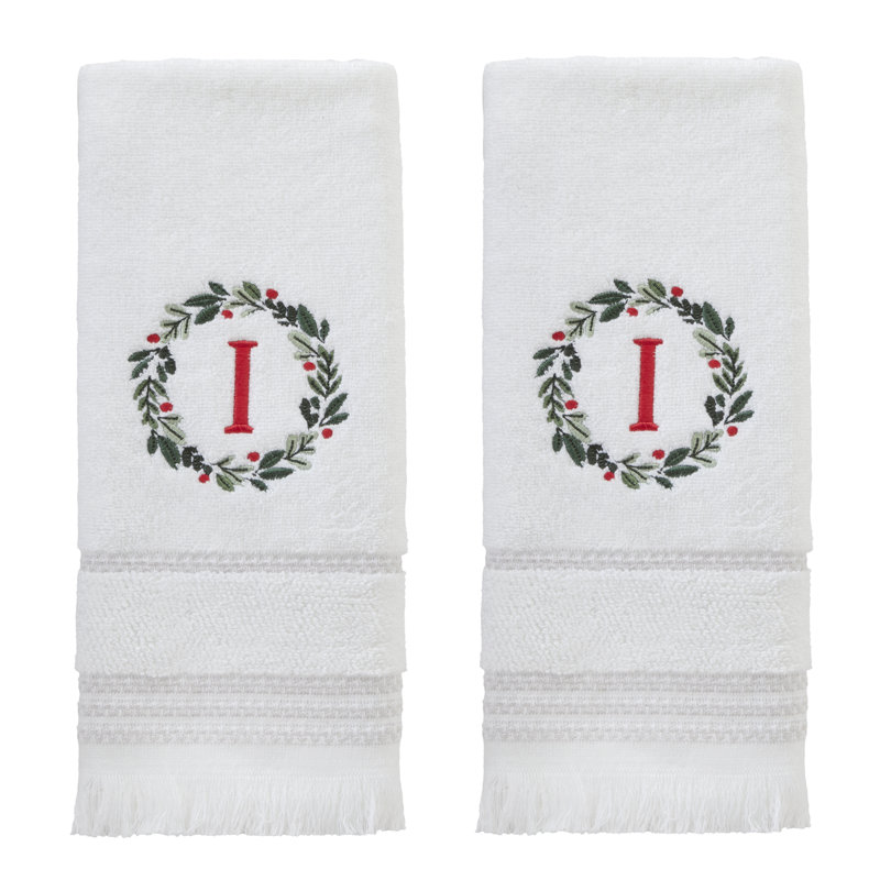WREATH MONOGRAM I EMB HAND-WHT