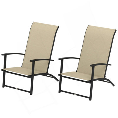Chaises pliantes à dossier haut, ensemble de 2 chaises d'extérieur