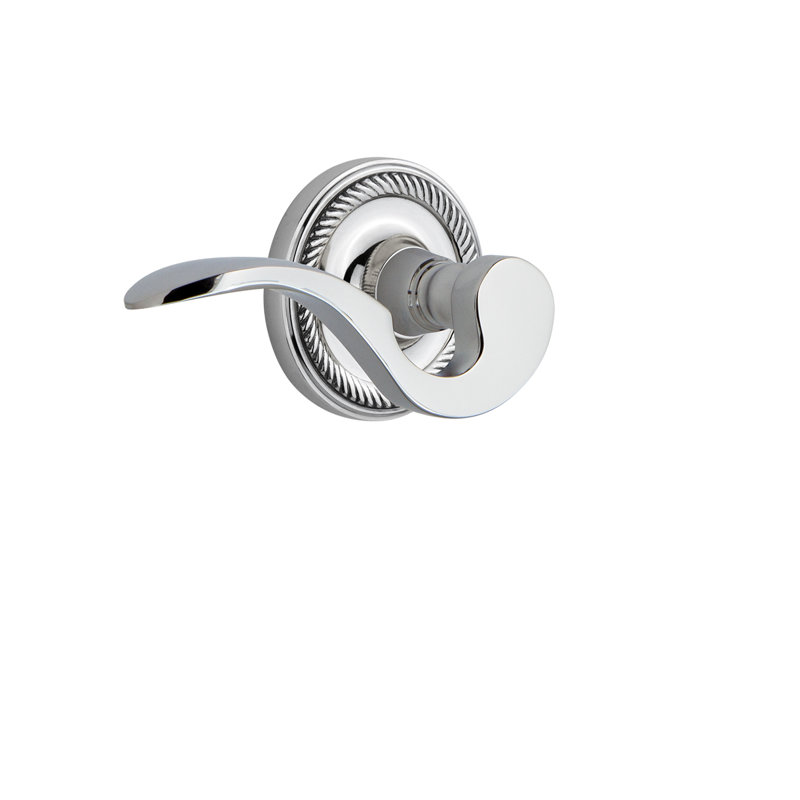 Rosette en corde (lit et salle de bain) avec levier de manoir, Chrome brillant, 2-3/8 po, Droite
