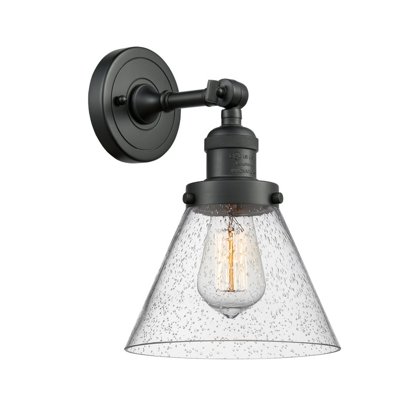 Hardie Glass Semi Flush Mount, Seedy, Matte Black, 13.5" H x 7.75" W x 7.75" D