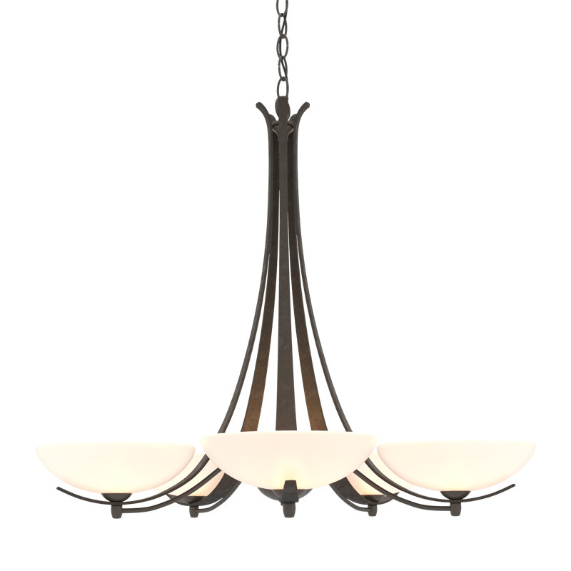 Aegis 5 - Light Shaded Classic/Traditional Chandelier, Dark Smoke