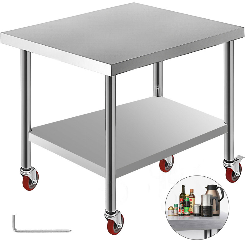 VEVOR No Style Steel Adjustable Work Table, 34" H x 36" L x 30" W