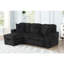Canapé modulaire moelleux avec canapé-lit en tissu de velours - noir (inventaire CA Warehouse)-205527804