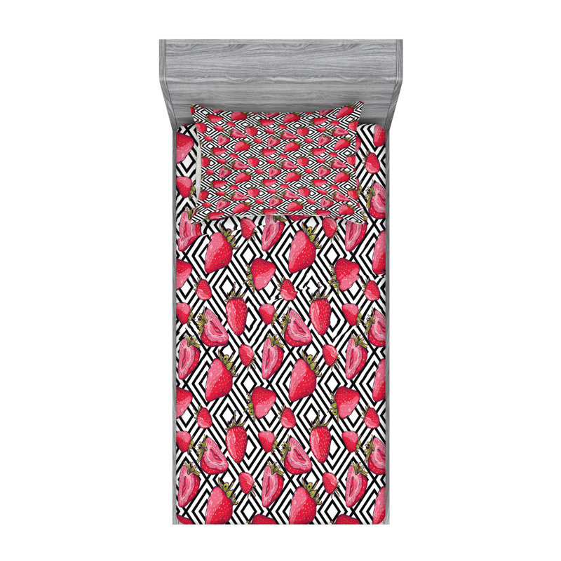 Microfiber Geometric Sheet Set, Twin XL Sheet Set with Pillowcase