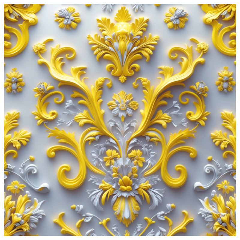 Housses de couette à motif floral jaune, Grand lit