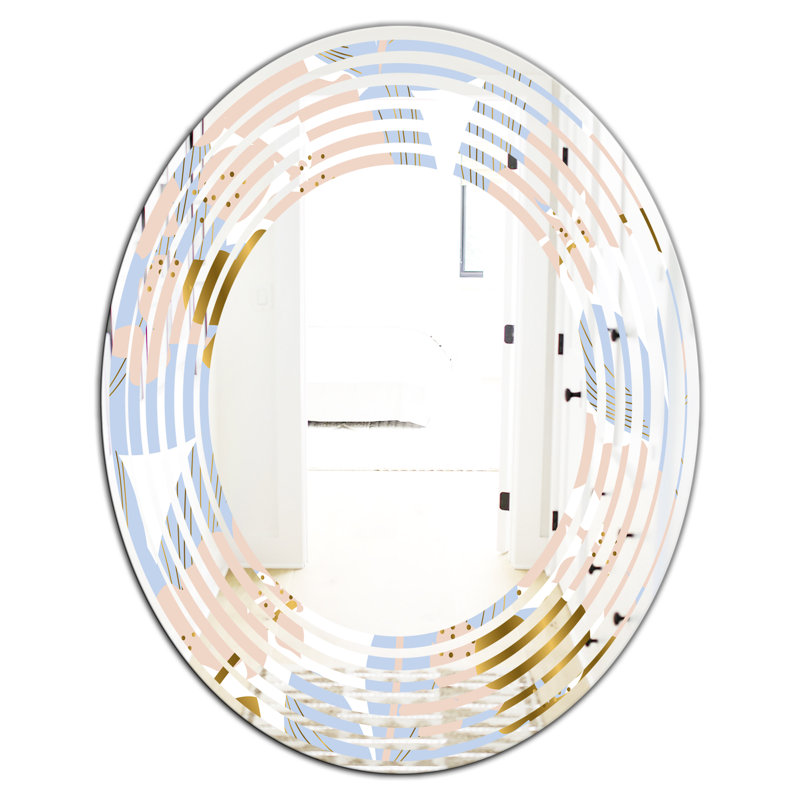 Miroir mural Wave sans cadre éclectique Wave Foliage, 23,6 po x 23,6 po