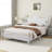 Modern Rustic Solid Wood Platform Bed with Durable Slat Support-437724207-437724200
