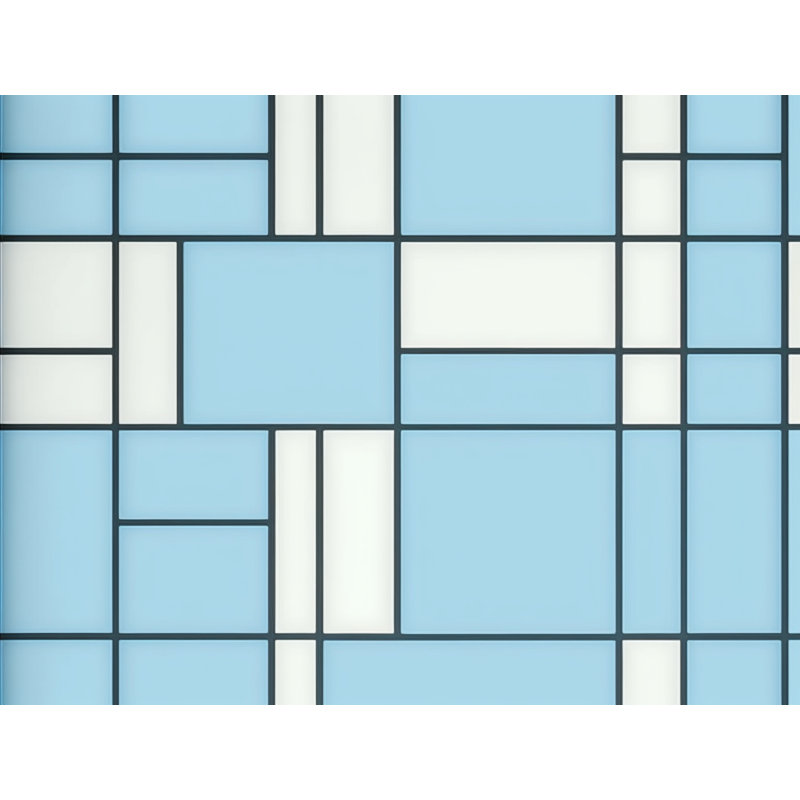 Rideau de douche Ramaz, H 73 po x l 70 po, Bleu / blanc