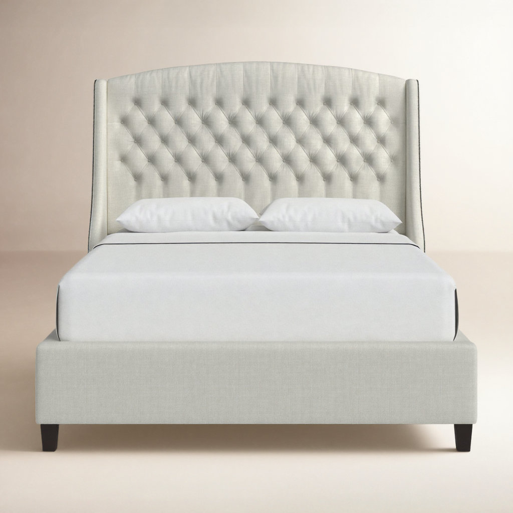 Harwick Upholstered Bed, Queen, Beige