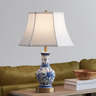 Lampe de table en céramique à intensité variable avec ports USB et type C Kevelyn
