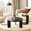 Ensemble de 2 tables basses gigognes rondes avec placage de chêne - noir