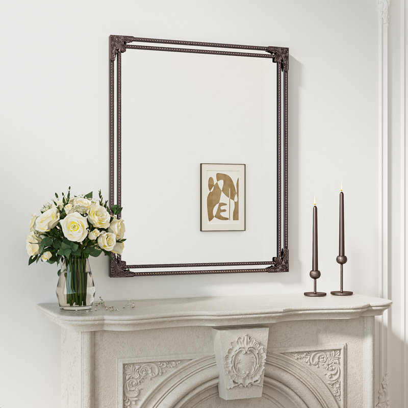 Miroir décoratif mural Berrilee, 36 po x 30 po, Bronze Antique