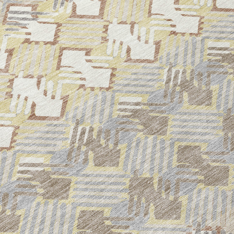 Machine Washable Indoor/Outdoor Chantille ACN2773 Striped Rug, Ivory, 9' x 12'