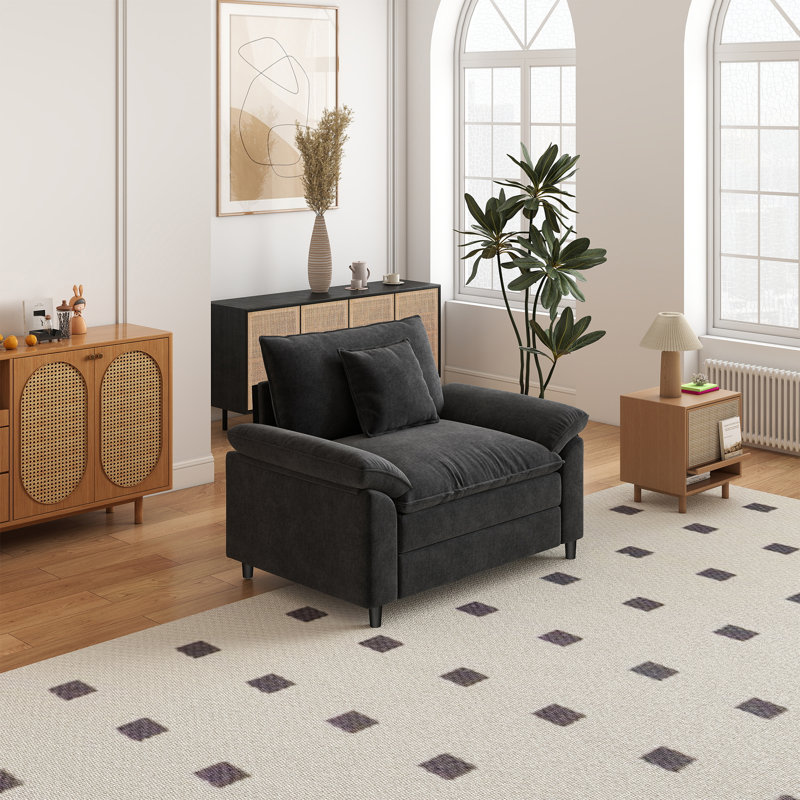 Chaise avec accoudoirs, Noir