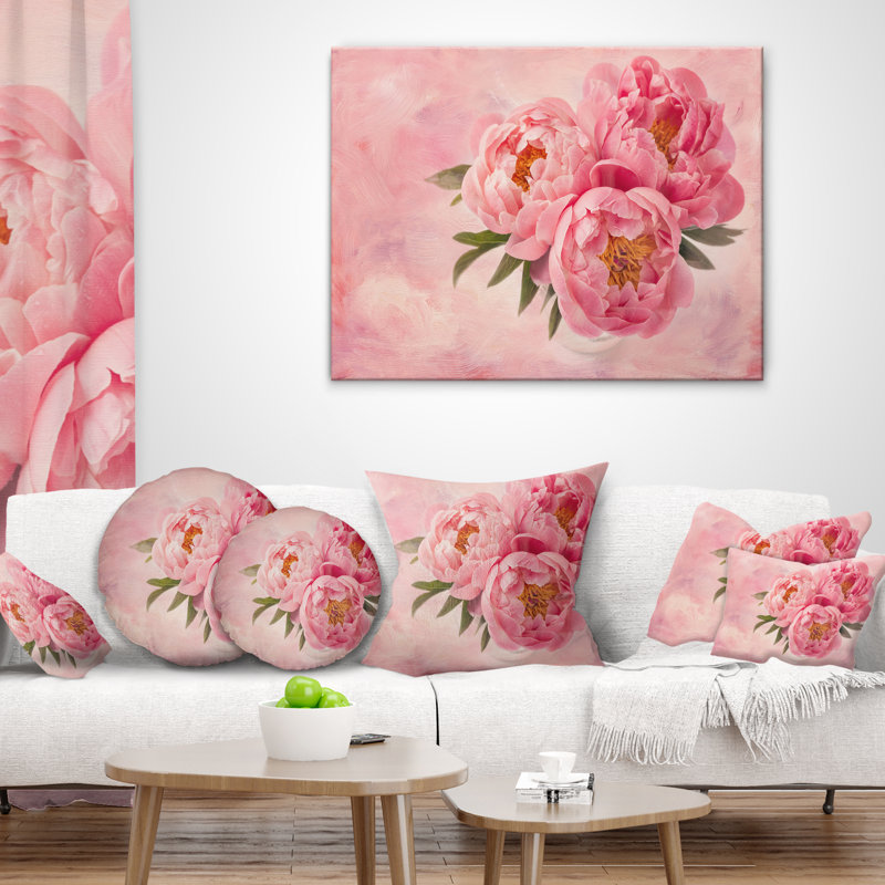 Coussin lombaire floral dans un vase
