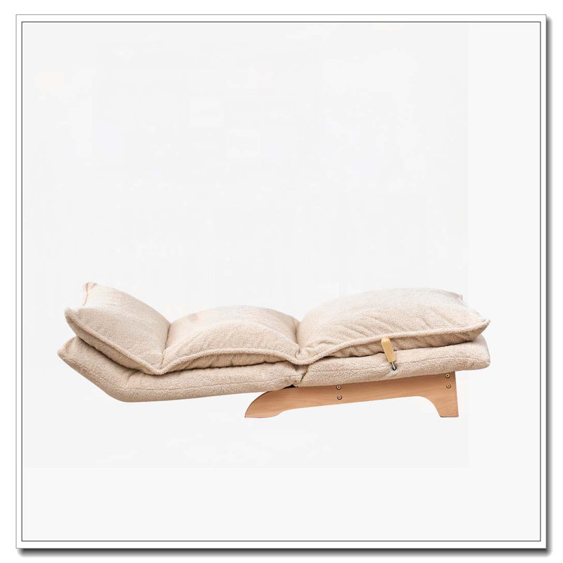 Chaise rembourrée avec repose-pieds, Beige