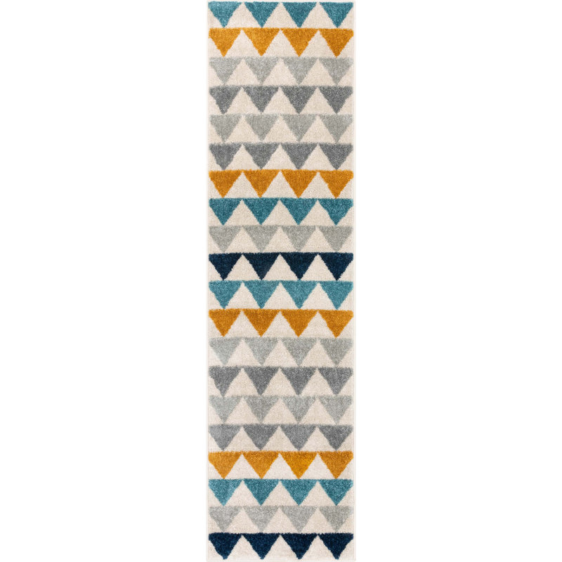 Tapis scandinave moderne ivoire Espey Nova, Tapis de couloir 2 pi 7 po x 9 pi 10 po