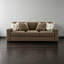 Darya Brown Suede Fabric Sofa w/4 Pillows