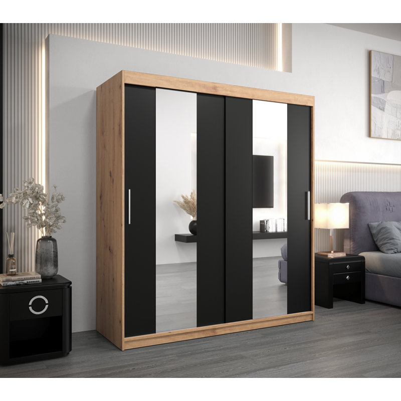 Avyansh 2 Door Manufactured Wood Wardrobe, Artisan Oak