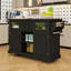Rolling Kitchen Island with Drop Leaf, Power Outlet, Adjustable Shelves and Storage Cabinet-207105293
