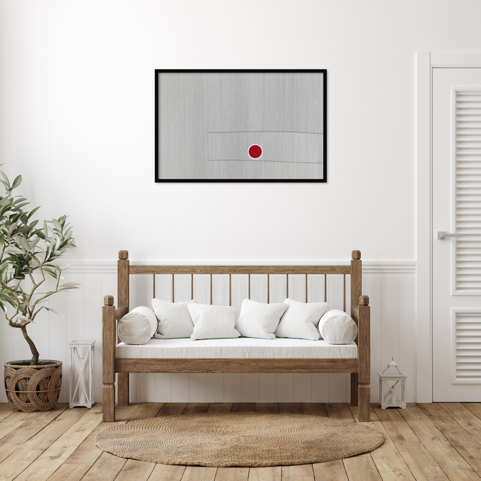 Grey Drawing Fifty Seven Print, Black, 27" H x 41" W x 1" D