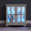 Vitrine à DEL avec portes, construction, tablettes réglables, porte magnétique blanc pour armoire, base,