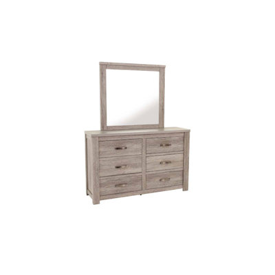 Commode double 6 tiroirs avec miroir Braylea