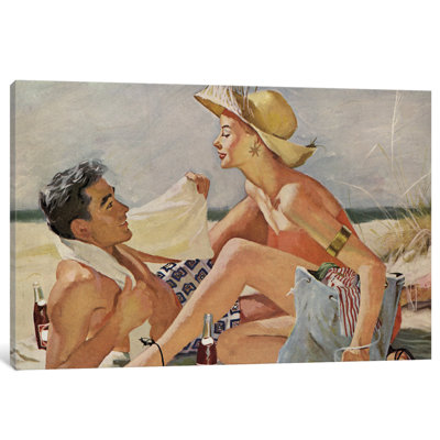 Glamourous Beach Couple by Hemingway Design - Wrapped Canvas Painting