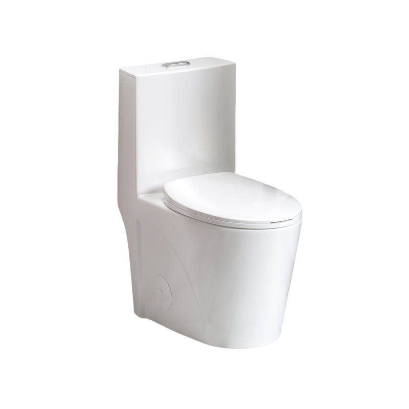 One Toilet, 1.1/1.6 Dual Flush, Glossy White Ceramic, Comfort Soft Close Seat, Bathroom Flush White, Elongated Bowl, Close,