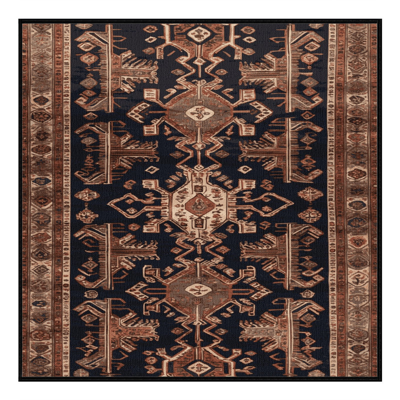 Tapis brun turc lavable à la machine, Carré 5 pi