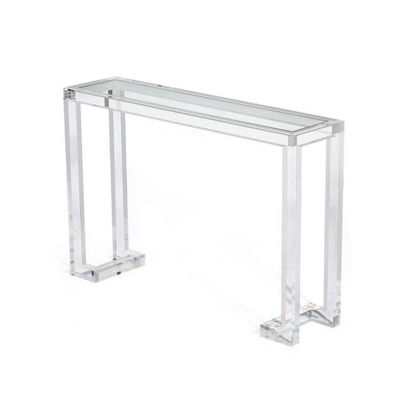 Ava Glass Console Table, Clear, 32"H X 48"W X 12"D