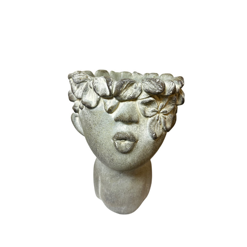 Kyum Statue Planter, 9.5" H x 6.5" W x 6.5" D