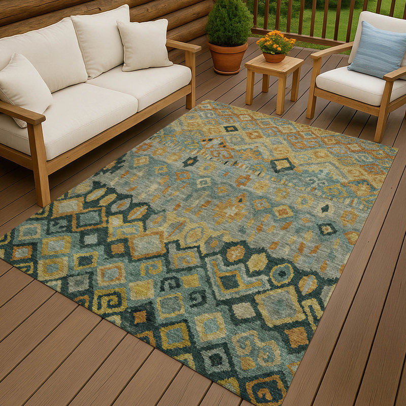 Tapis d'intérieur / extérieur lavable à la machine Matteson ACN2303, Rectangulaire 3 pi x 5 pi