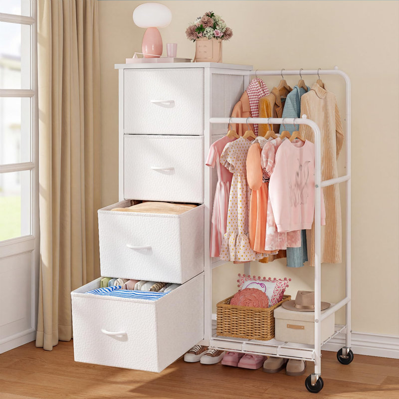 4 Drawer Storage Drawer, White