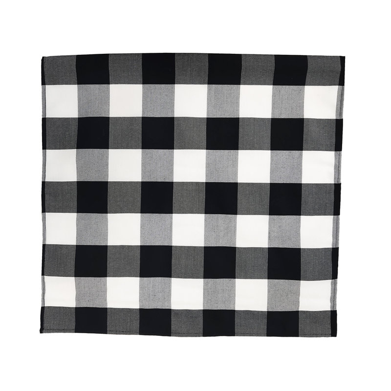 Kerstine Polyester Checkered Rectangle Napkin, Black