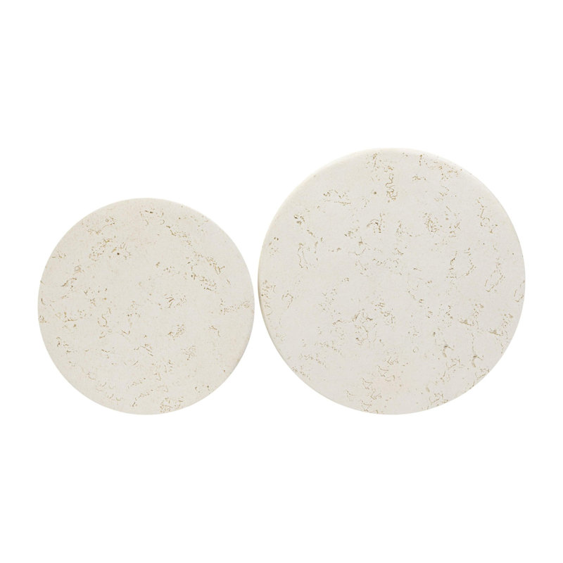 Ramara Outdoor Nesting End Tables-Aged White Concrete